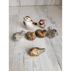 Bird mini‎ ceramic brown figure animal Robin xmas set decor